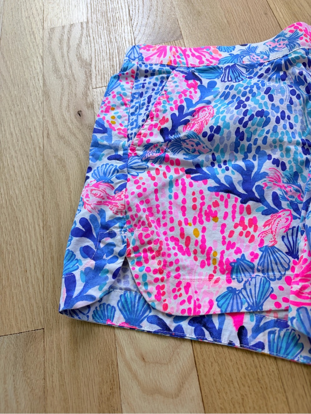 Lilly Pulitzer Skort Size Small Blue Pink Coastal Sea Life Print - Picture 2 of 6